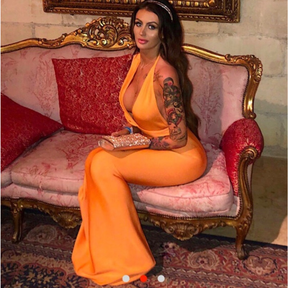 House of CB Clemence Maxi Orange Bandage Dress Womens Large - Picture 2 of 16